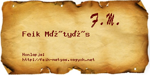 Feik Mátyás névjegykártya